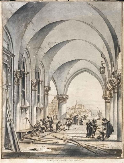 Sottoportico di Palazzo Ducale by Francesco Guardi