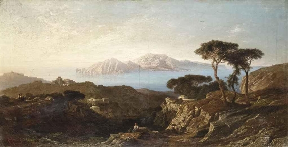 Veduta di Capri da Sorrento by Karl Lindemann - Frommel, 1864