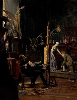 Scene from the Artist's Studio in Düsseldorf - Arvid Liljelund