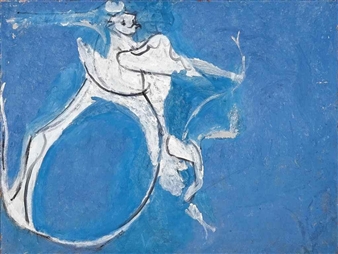 Angelo ribelle su fondo celeste - Osvaldo Licini