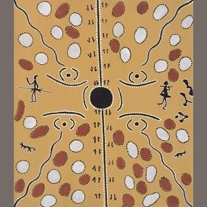 Camp Scene Near Napperby by Tim Leura Tjapaltjarri