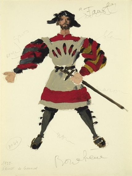 5 works: Costume Designs "Faust" by Dimitri‏ Dmitriévitch Bouchène , 1955
