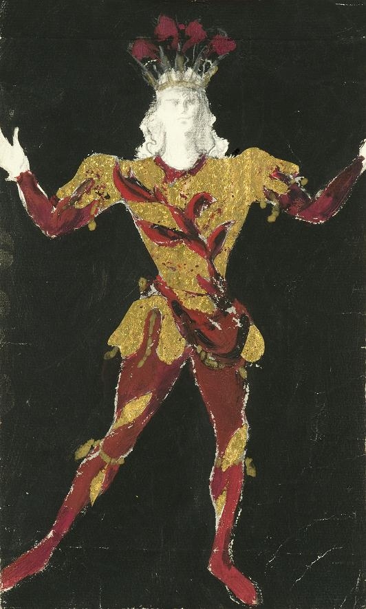 Artwork by Dimitri‏ Dmitriévitch Bouchène , 5 works: Costume Designs for "Blanche Neige", Made of Charcoal and gouache on paper