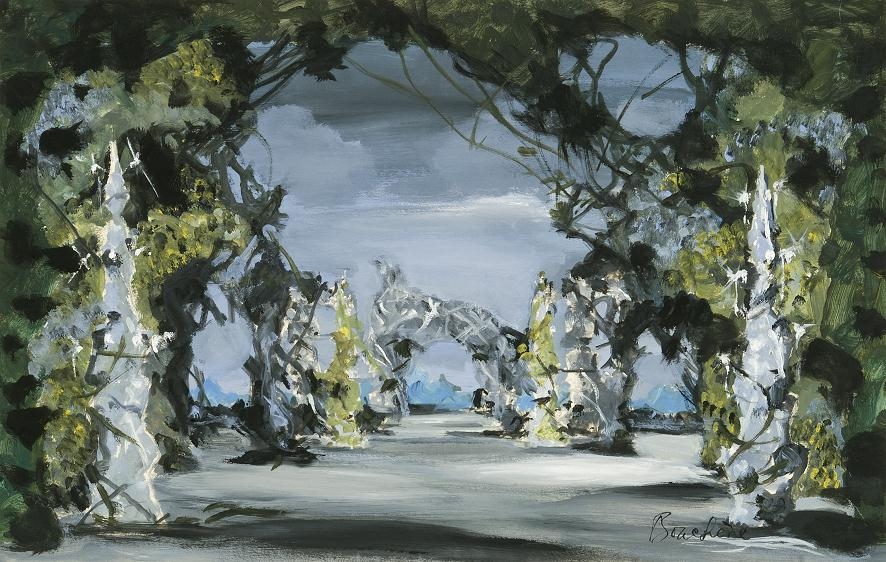 Artwork by Dimitri‏ Dmitriévitch Bouchène , Set Design for "Le Nozze di Aurora", Made of Gouache on paper