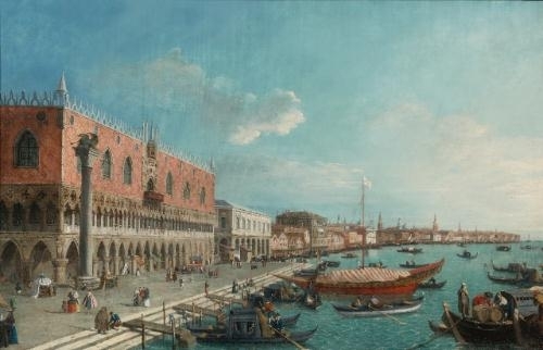 THE  GRAND  CANAL  FROM  PALAZZO  BALBI  TO  THE  RIALTO  BRIDGE by Canaletto