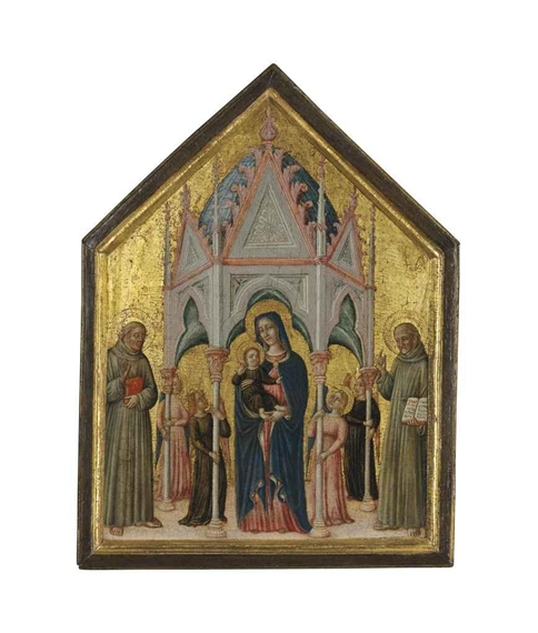 Master of Staffolo | MADONNA AND CHILD ENTHRONED WITH SAINT SEBASTIAN ...