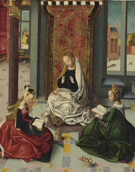 The Virgin and Child with Saints Mary Magdalene and Dorothy - Master of the Brunswick Diptych