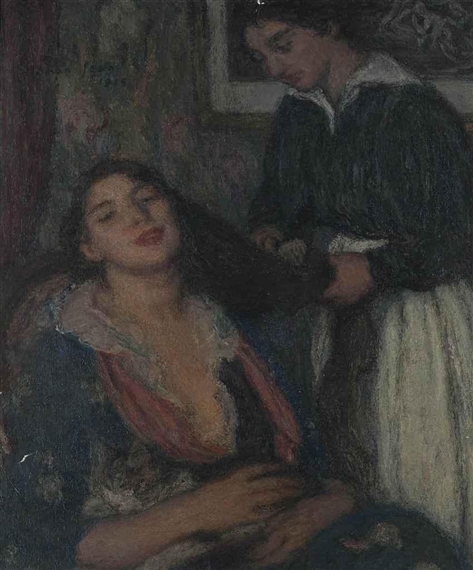 La coiffure by Edmond-Francois Aman-Jean, 1916