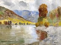 Artwork by János Rozs, Danube bend, Made of oil on canvas