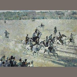 Artwork by Ismail Gulgée, Buzkushi, Made of oil on canvas