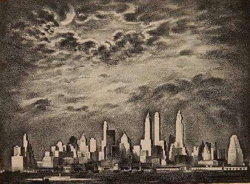 Storm Over Manhattan by Louis Lozowick, 1936