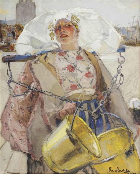 W．RUSSELL FINT（W.ラッセル フリント）、海辺の漁師の娘 Fisherman's