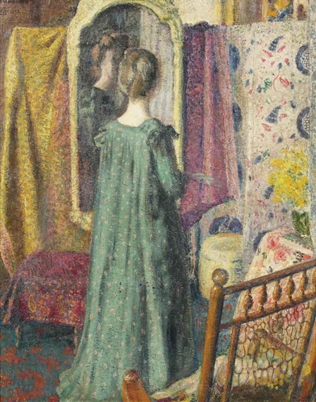 Femme debout devant un miroir by Georges Lemmen, 1902