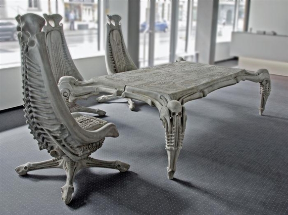 H R Giger Harkonnen Table And Chairs 1982 Mutualart