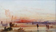 Seascape with Fishermen at Sunset by William Joseph Julius Caesar Bond