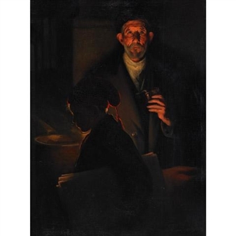 The Young Newsboy In The Glow Of Early Dawn - Francesc Coll Mercadal