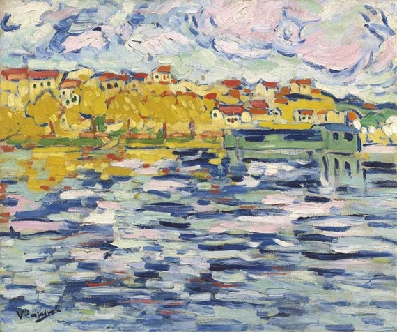 Maurice de Vlaminck | Village au bord de la Seine (1906) | MutualArt