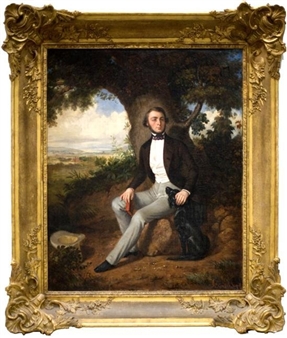 Aristocrat with his dog - Frédéric Goupil