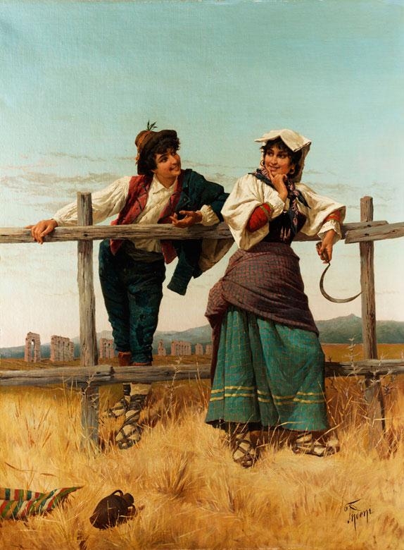 Artwork by Filippo Indoni, DIE VERLIEBTE BEGEGNUNG, Made of Oil on canvas