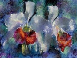 Orchideen auf blauem Grund by Augusto Giacometti, 1930