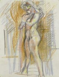 Study of a female nude by Max Gubler