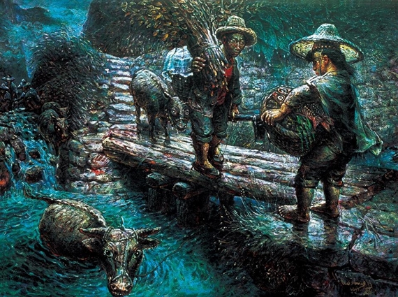 Luo Zhongli | Cross the River-Bridge No.2 (1993) | MutualArt
