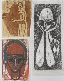 3 works: Portrait - Maj Marta Ester Laurentia Hemberg