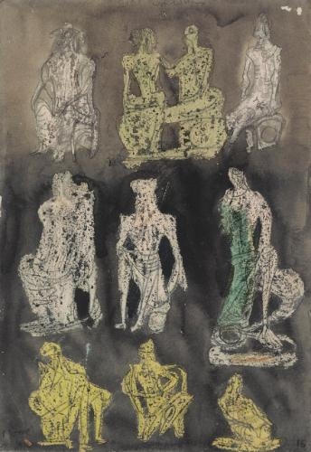 Seated Terracottas by Henry Moore, 1944
