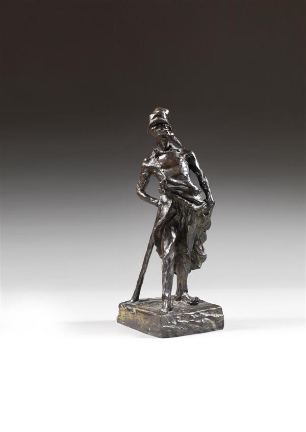 ESCULTURA De BRONCE Tallado Figurilla Ratapoil De Honoré Daumier