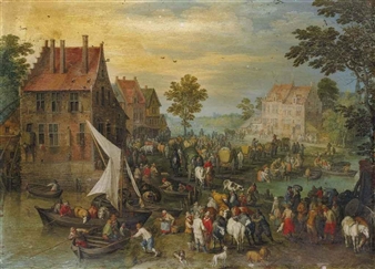 Un marché au village - Jan Brueghel the Elder
