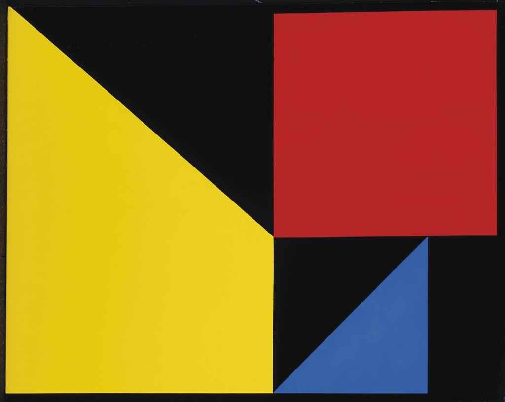 Artwork by Paul Rouillier, Yellow, red and blue, Made of acrylic on canvas