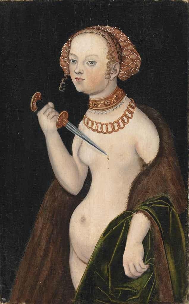 Artwork by Lucas Cranach the Younger, Lucretia, Made of Oil on panel