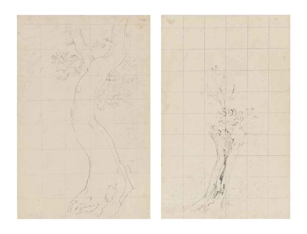 John Constable | Tree study for Helmingham Dell; and Tree study of a ...