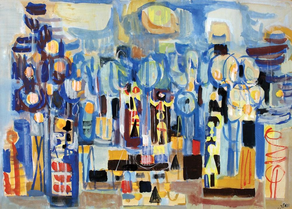 Artwork by Jacob Wexler, Figures, Made of Gouache on paper