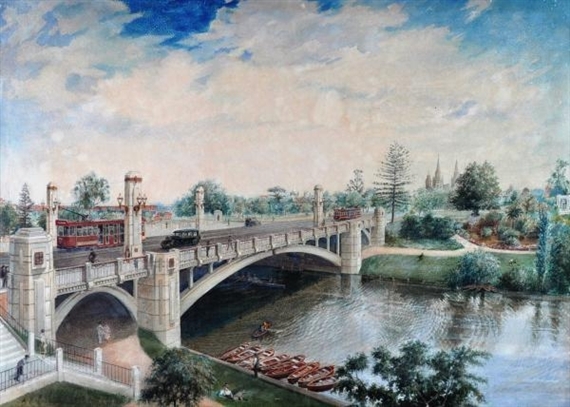 The Adelaide Bridge by Albert Victor Adlam, 1930