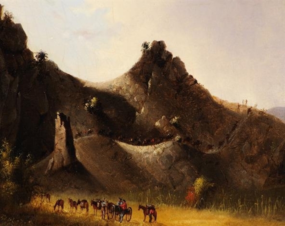 Passing an Obstruction, Mouth of Night Creek by John Mix Stanley, 1846
