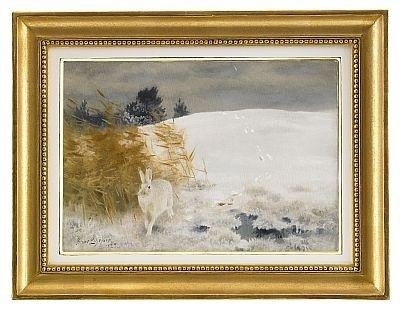 Hare i vinterlandskap by Bruno Liljefors, 1929