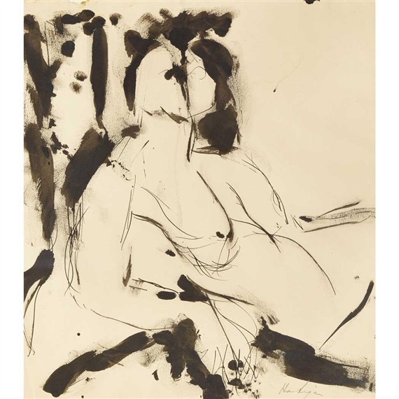 Seated Female Figure (Portrait of Marie Menken) by Grace Hartigan, 1952