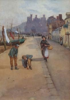 Street Scene, Conway by John Cuthbert Salmon