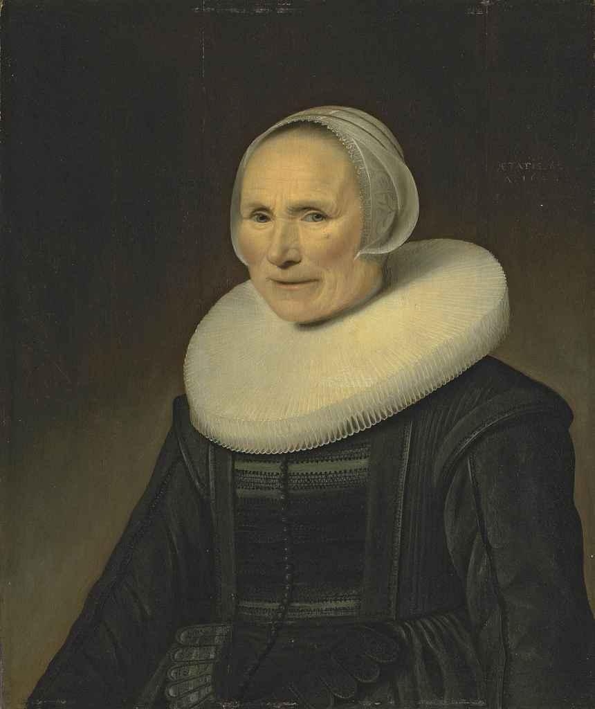 Michiel Jansz van Mierevelt | Portrait of an old woman, half-length, in ...