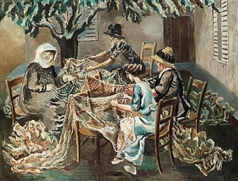Women repairing the net - Per Krohg