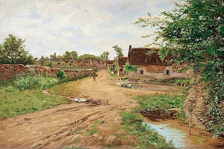 Artwork by Eduard Spoerer, At the countryside, Made of Paper panel