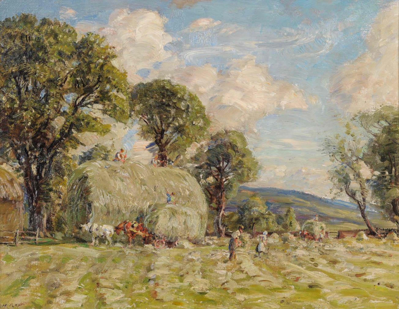 Herbert Royle | Figures harvesting in a Dales landscape | MutualArt