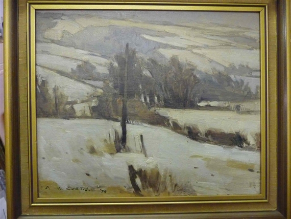 Dales scene in winter by David Curtis, 1979