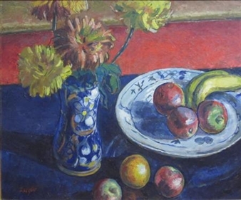 Still Life Of Fruit And Flowers - Archibald Ziegler