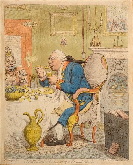 Temperance Enjoying a Frugal Meal by James Gillray, 1792