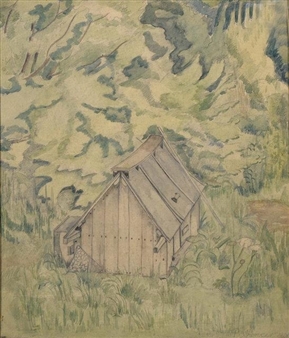 Looking down to the shed - Pamela Spencer