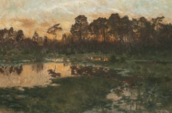 Vårkväll 1917 by Bruno Liljefors, 1917