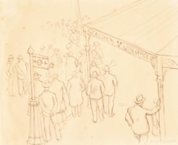 Artwork by Douglas Robert Dundas, Starting the March, Made of pen and ink