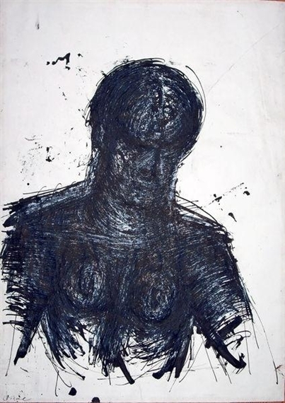 Weiblicher Halbakt 2001 by Lothar Böhme